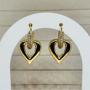 Gold Heart Hoop Earrings